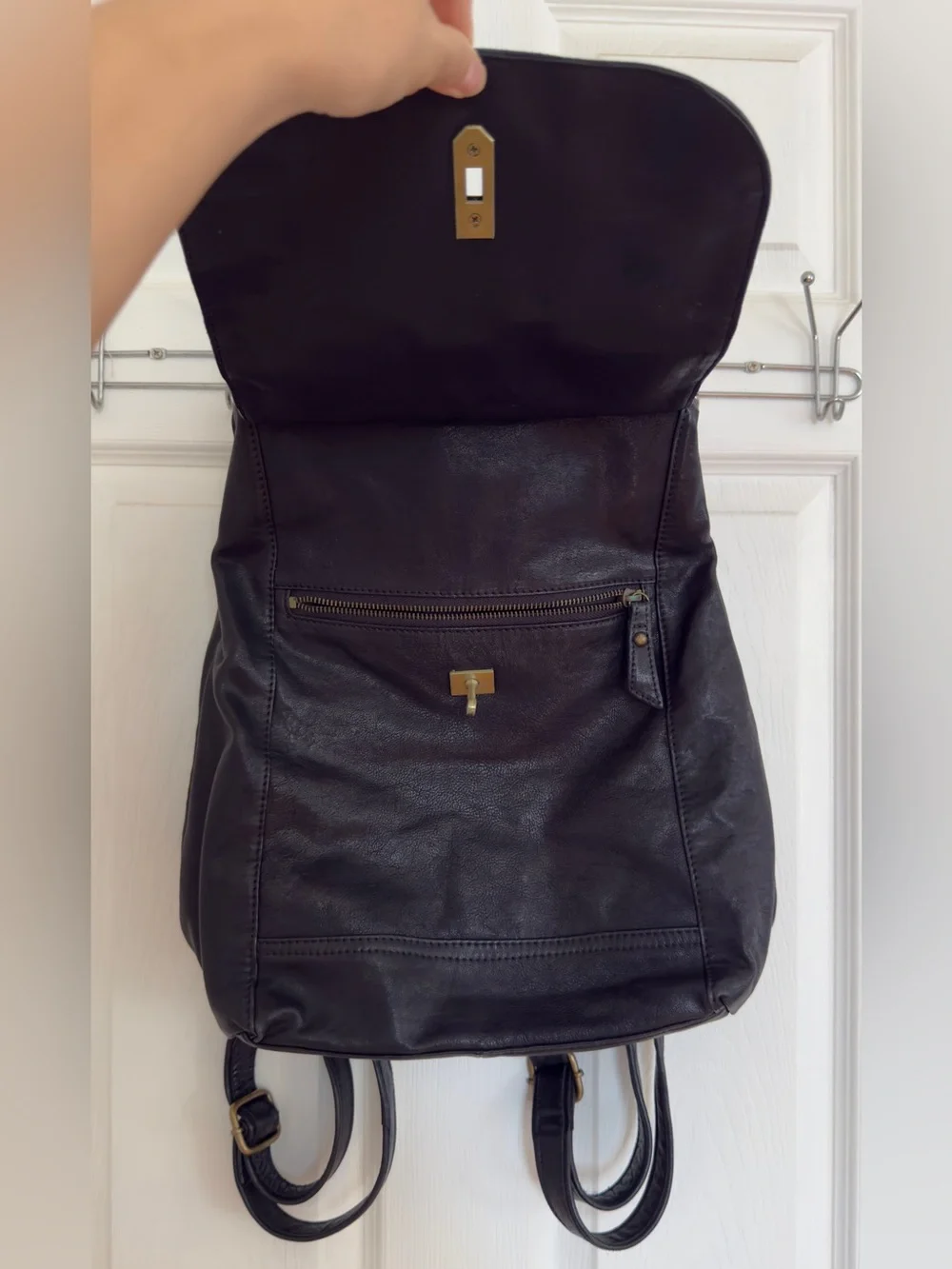 Vintage Black Genuine Leather Backpack